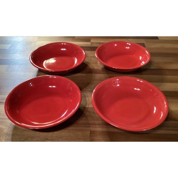 Tabletops Unlimited Espana Salad Pasta Dessert Plate 8" Set of 4 Red - Picture 4 of 9